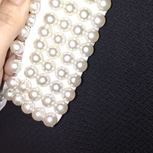 Betsey Johnson black fit and flare dress with pearl collar size 2 - Picture 7 of 13